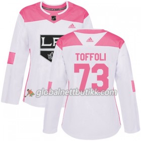 Los Angeles Kings Hockeydrakt Tyler Toffoli 73 2017-2018 Hvit Rosa Fashion Adidas Authentic - Dame